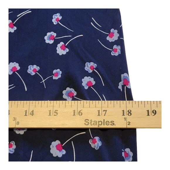 Vince Camuto Floral Sheath Midi Dress Womens Med Blue Cowl Neck Ruched Romantic - Picture 9 of 10